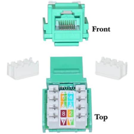 Cable Wholesale Cat6 Keystone Jack Green RJ45 Female to 110 Punch Down 326-120GR